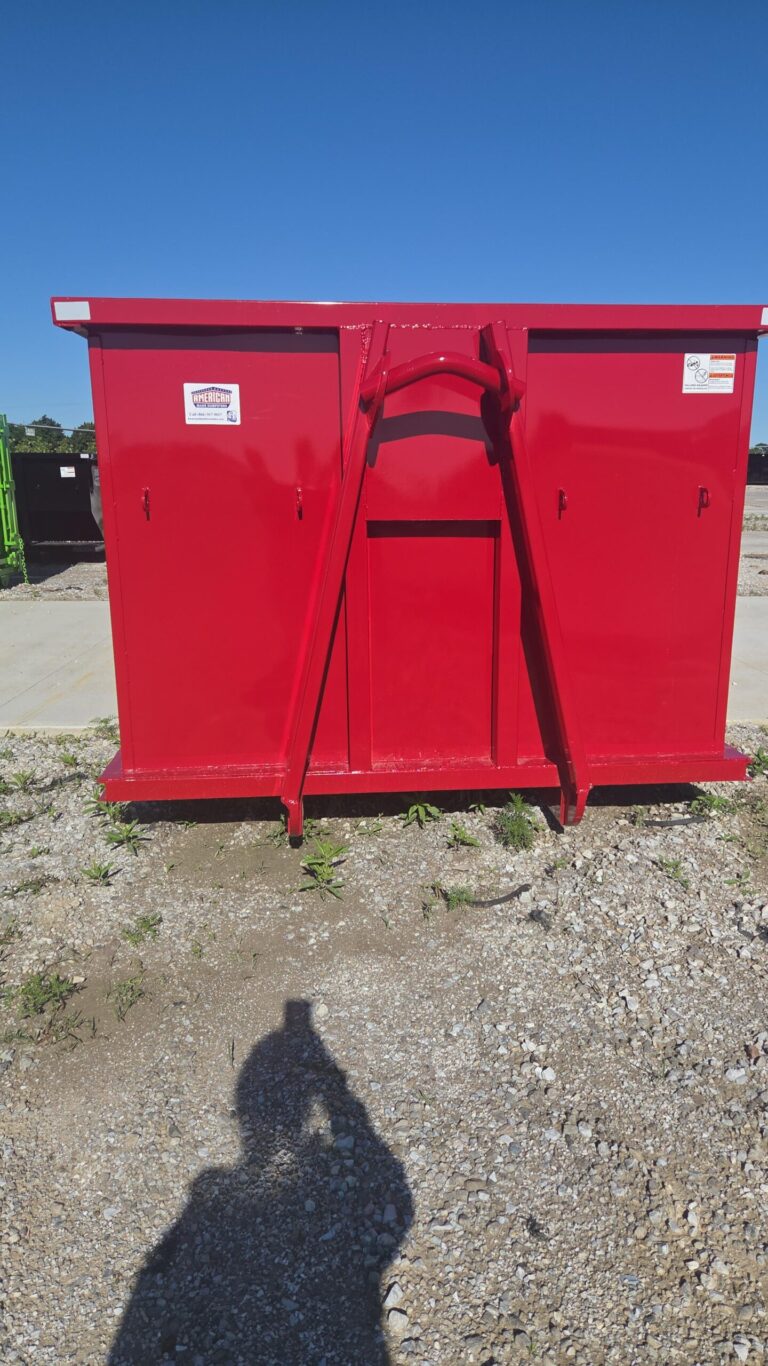 "Countrywide Disposal 40-yard roll-off dumpster rental deployed for emergency tornado cleanup and storm debris removal in the Midwest."